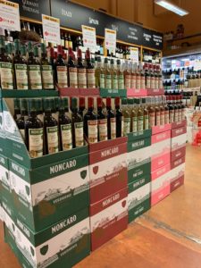 cases of Moncaro wine in our store