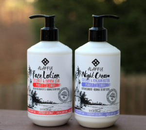 two bottles of shampoo photographed outside