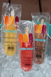 three Locopops in bags on ice
