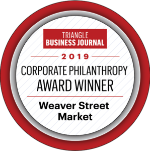 a seal showing that Weaver Street was a 2019 award winner