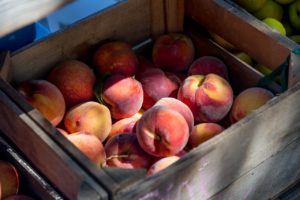 crate of peaches