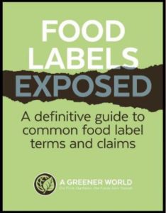 the cover of the food label guide, with the title "Food Labels Exposed"