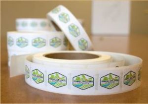 A roll of food label stickers