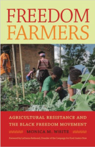 cover of book Freedom Farmers, with people working in an urban garden
