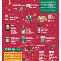 poster showing the 2019 Hope for the Holidays items and prices